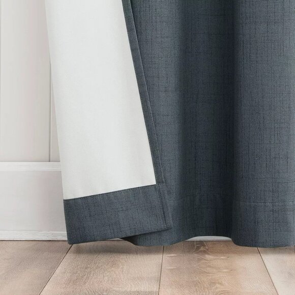 Sun Zero Arlander Blackout Heather Blue Single Grommet Curtain Panel 40" x 84" - Picture 3 of 8